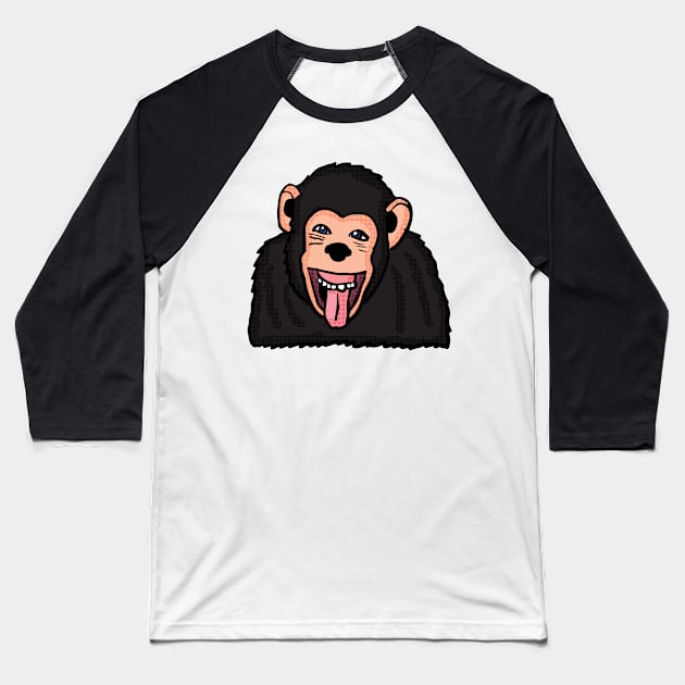 Funny Chimpanzee Baseball T-Shirt by Eric03091978